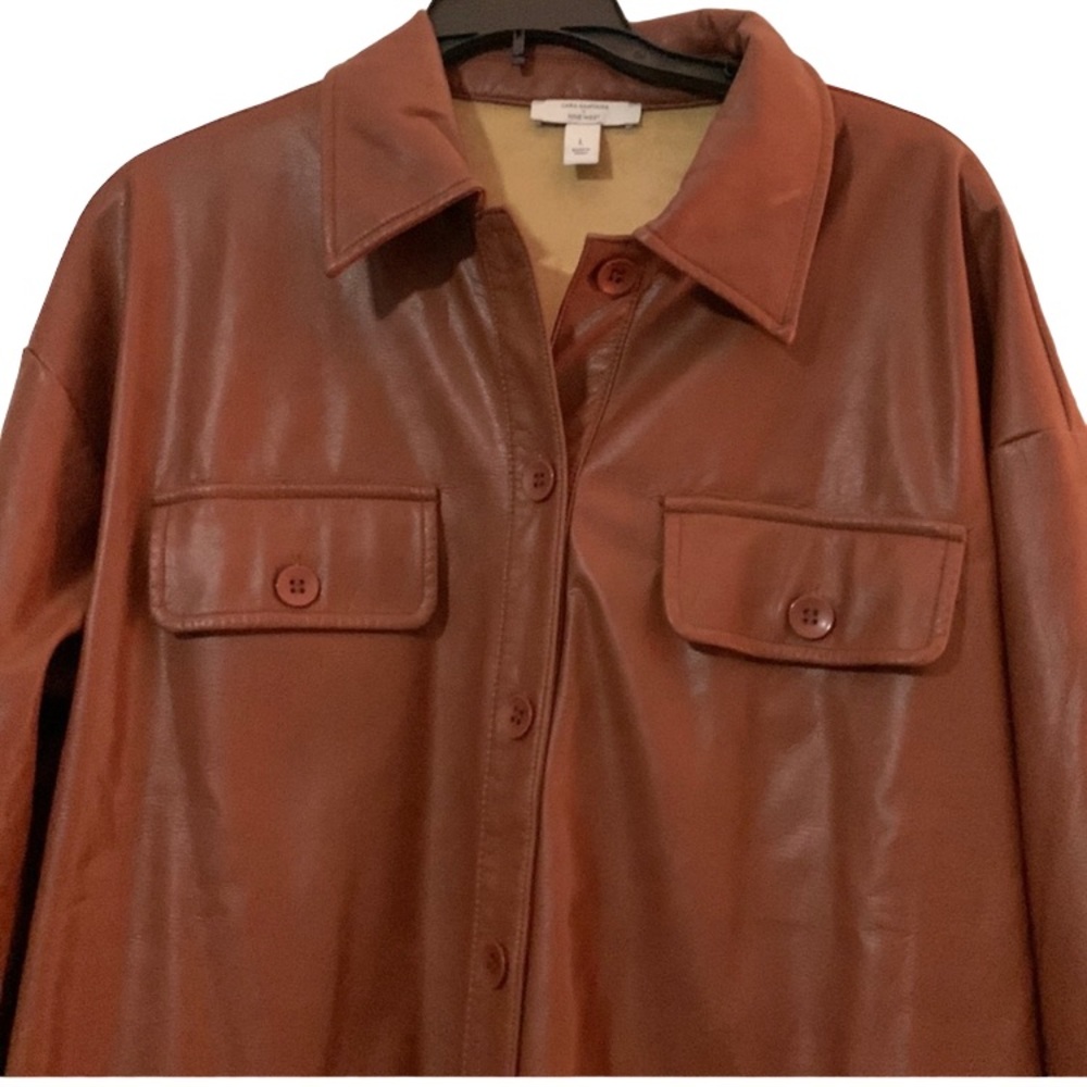 Carlos Santana/9-West. Vegan Leather shirt dress. Large